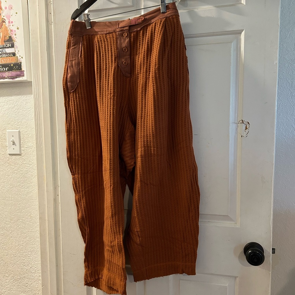 Free People Women's Rust Waffle Jogger Pants